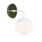 Alto Sconce 6” shown in White with a Forest Green Swift Ceramic Canopy