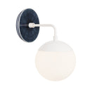 Alto Sconce 6” shown in White with an Indigo Blue Star Ceramic Canopy