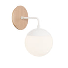 Alto Sconce 6” shown in White with a Maple Wood Canopy