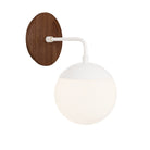 Alto Sconce 6” shown in White with a Walnut Wood Canopy