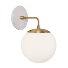 Alto Sconce 8” shown in Brass with a Brownstone White Star Ceramic Canopy