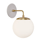 Alto Sconce 8” shown in Brass with a Brownstone White Sunflower Ceramic Canopy