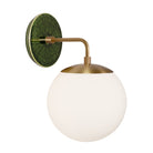 Alto Sconce 8” shown in Heirloom Brass with a Forest Green Star Ceramic Canopy