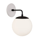 Alto Sconce 8” shown in Matte Black with a Brownstone White Swift Ceramic Canopy