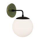 Alto Sconce 8” shown in Matte Black with a Forest Green Sunflower Ceramic Canopy