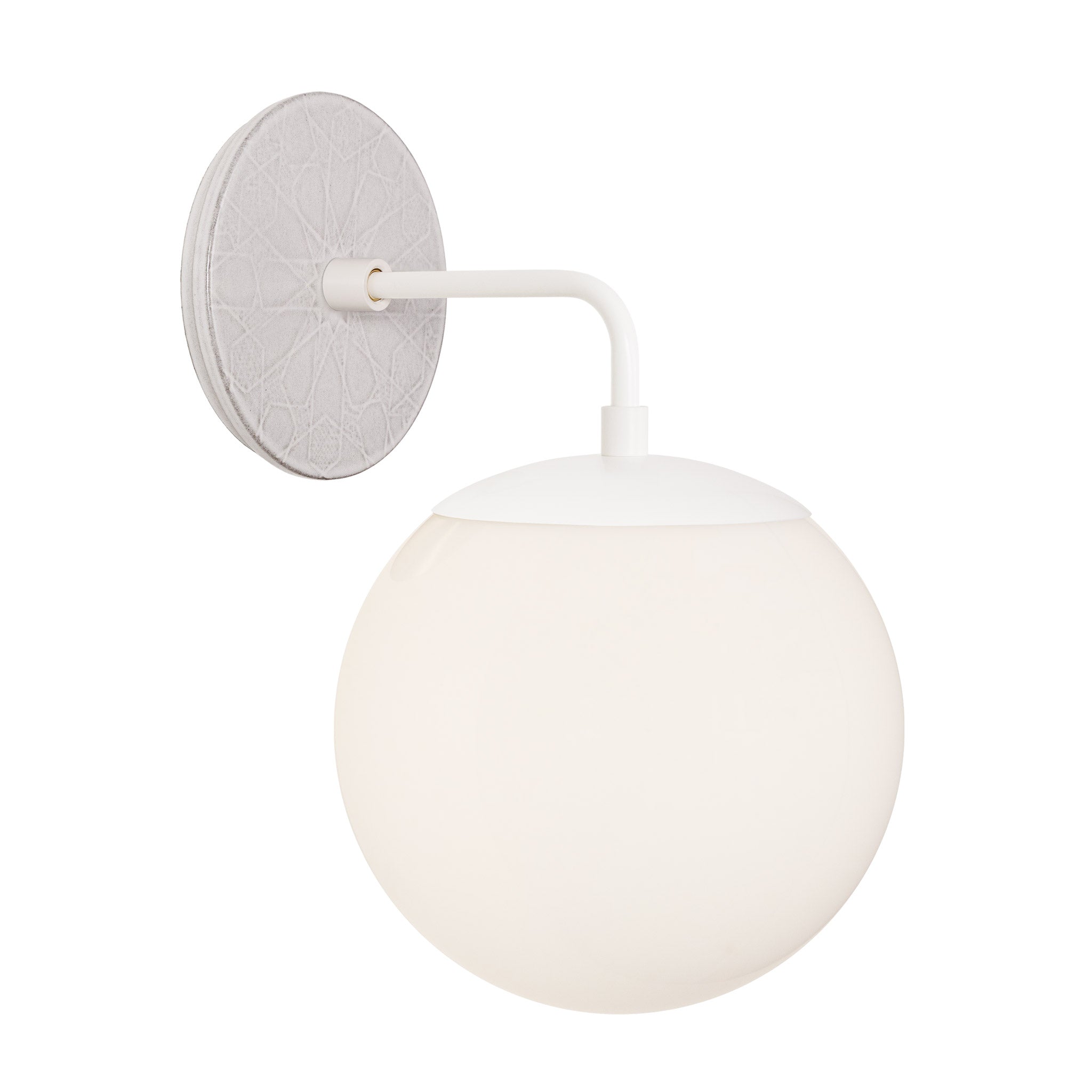 Alto Sconce 8” shown in White with a Brownstone White Star Ceramic Canopy