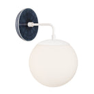 Alto Sconce 8” shown in White with an Indigo Blue Star Ceramic Canopy