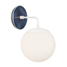Alto Sconce 8” shown in White with an Indigo Blue Swift Ceramic Canopy