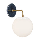 Alto Sconce 8” shown in White with Brass and an Indigo Blue Star Ceramic Canopy