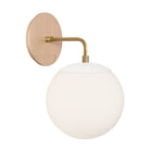 Alto Sconce 8” shown in White with Brass and a Maple Wood Canopy