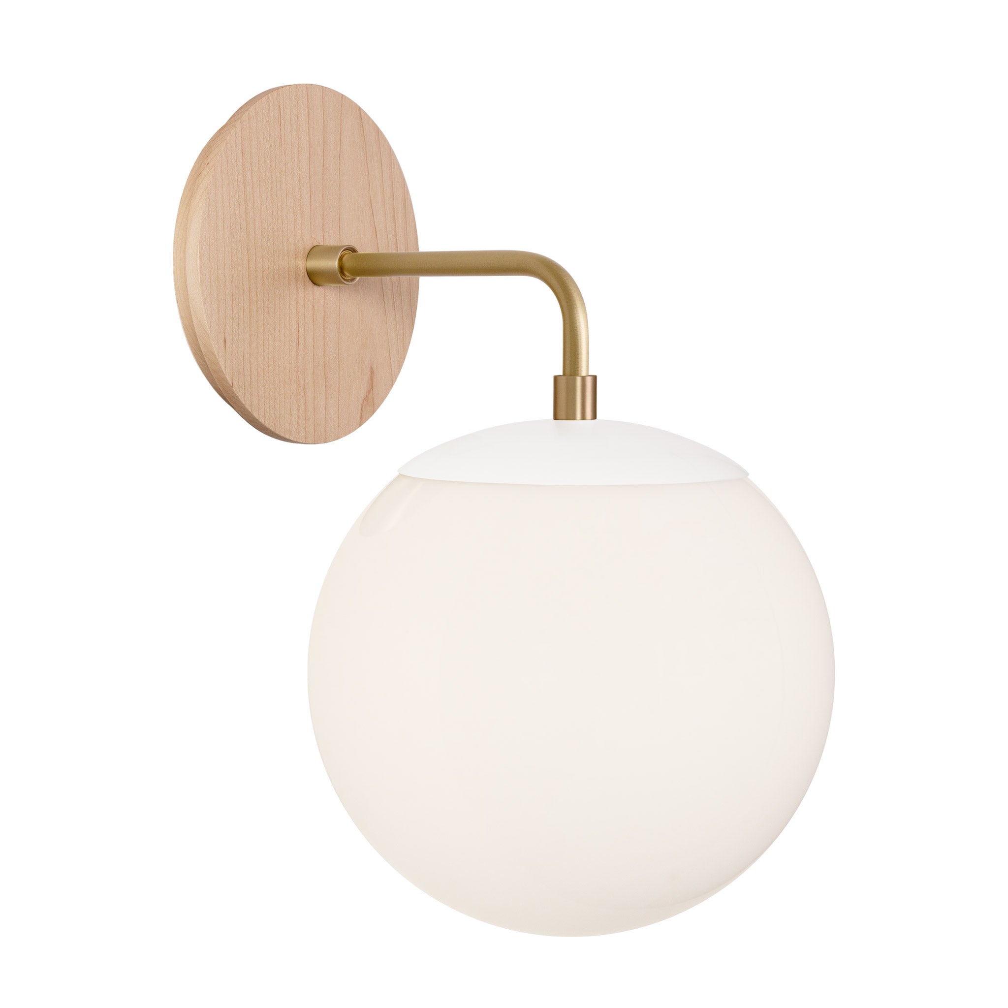 Alto Sconce 8” shown in White with Brass and a Maple Wood Canopy