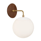 Alto Sconce 8” shown in White with Brass and a Walnut Wood Canopy