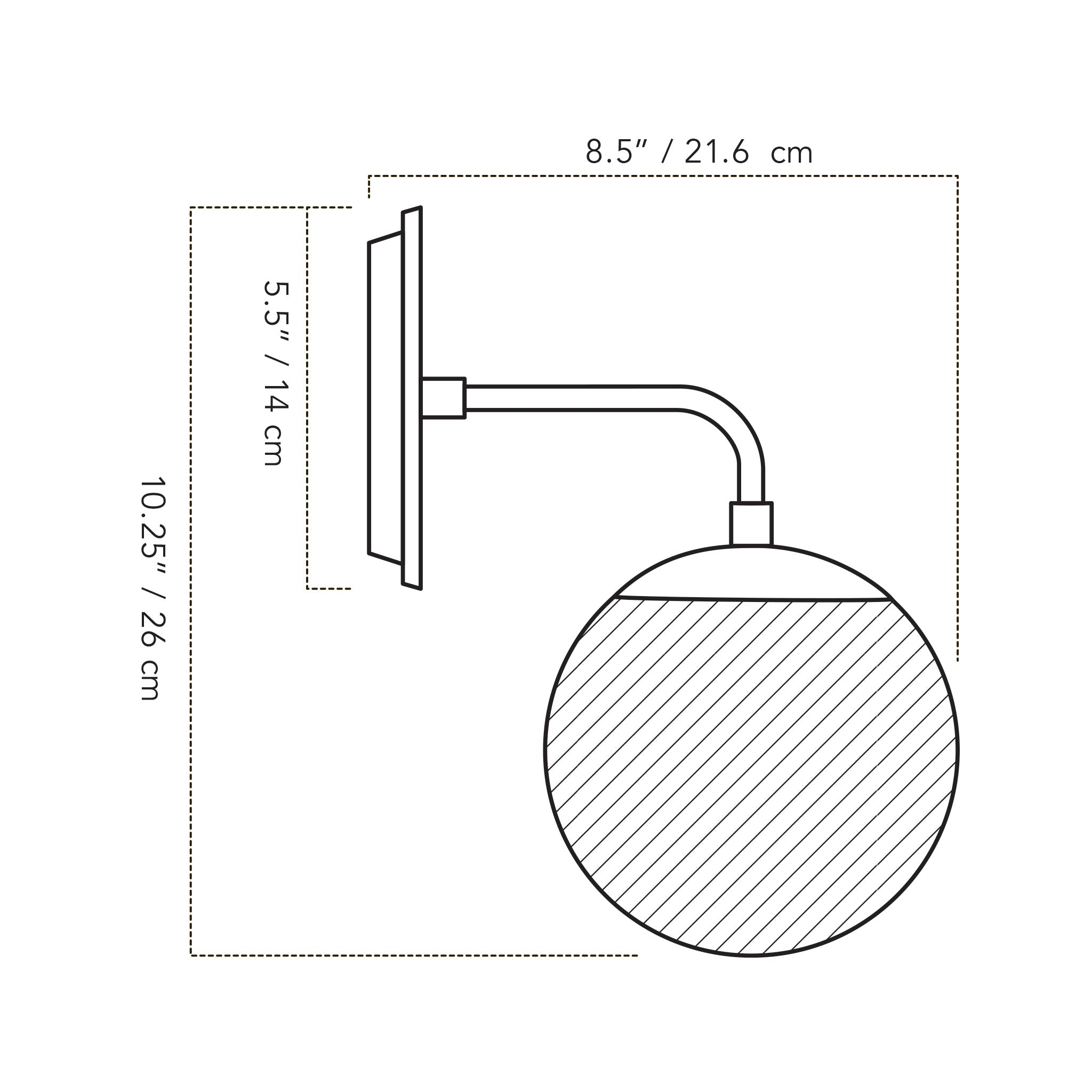 Alto Sconce 6" with wood or ceramic canopy dimensions