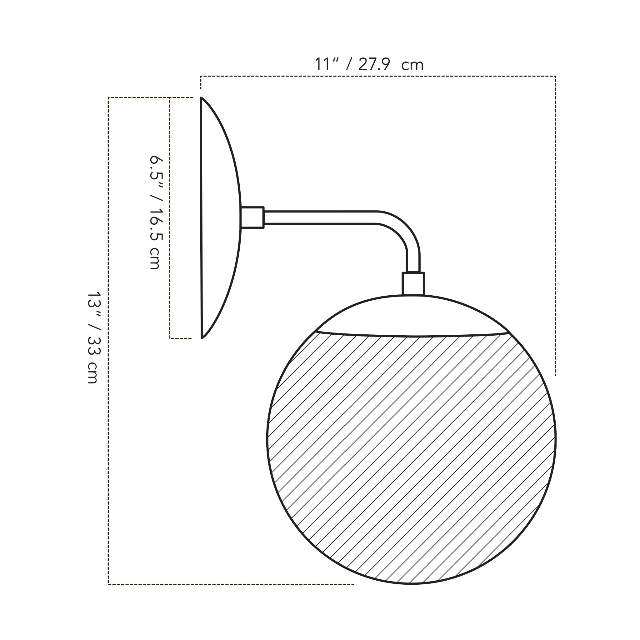 Alto Sconce 8" Dimensions