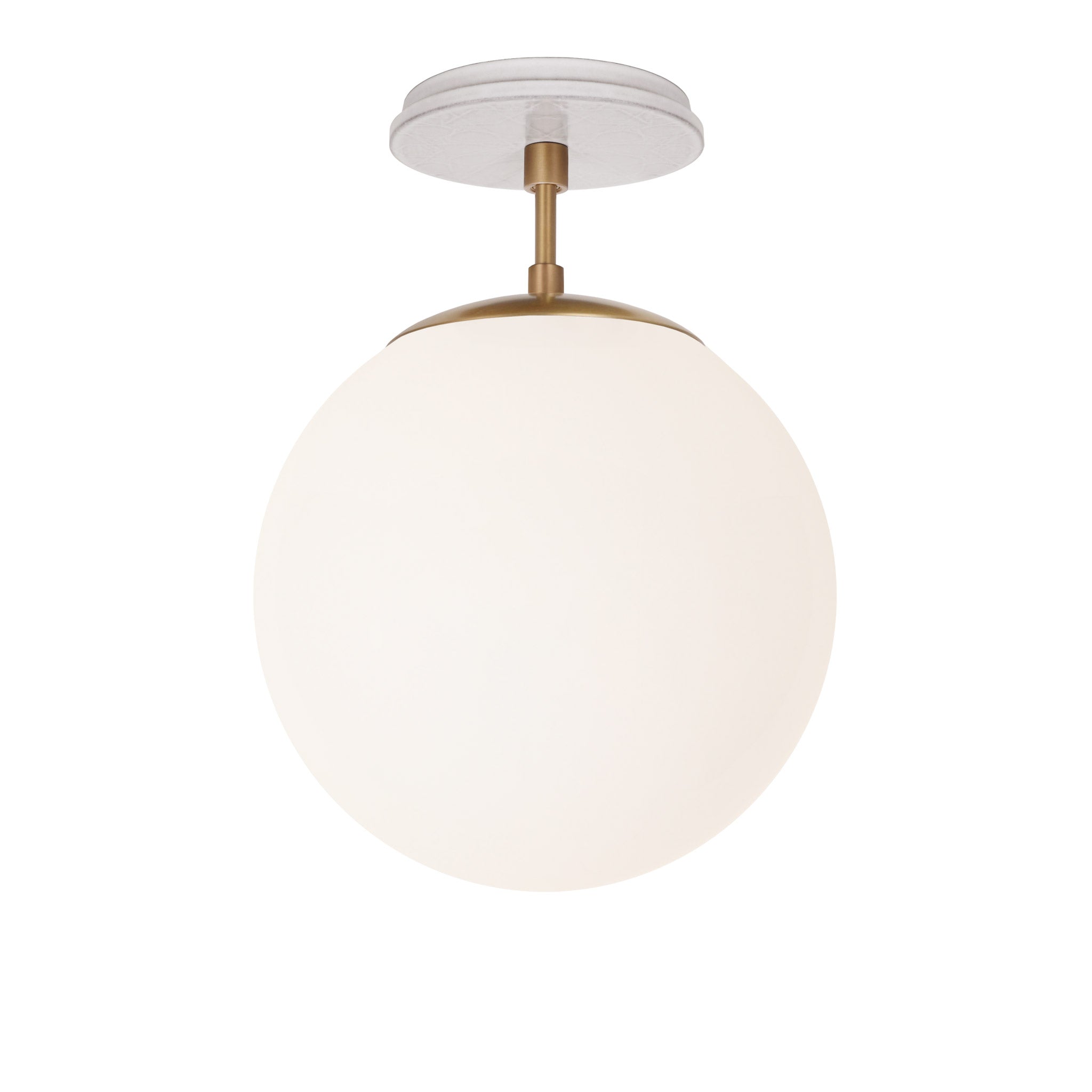 Alto Surface 10” shown in Heirloom Brass with a Brownstone White Star Ceramic Canopy