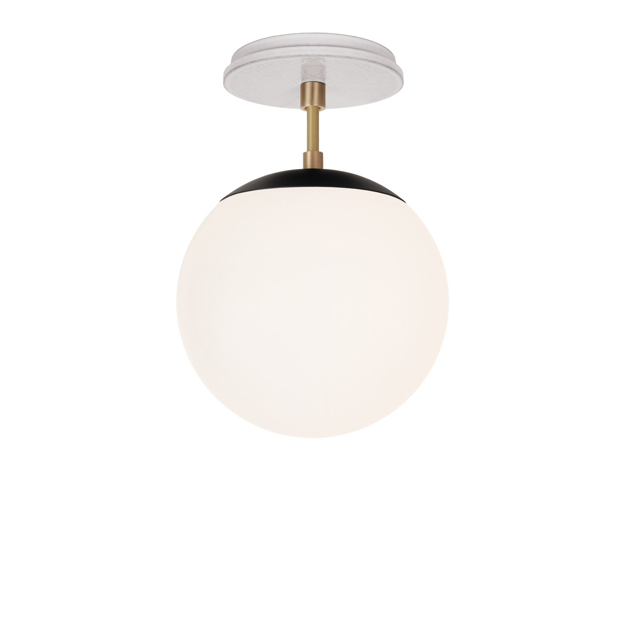 Alto Surface 8" shown in Matte Black with Brass and a Brownstone White Star Ceramic Canopy