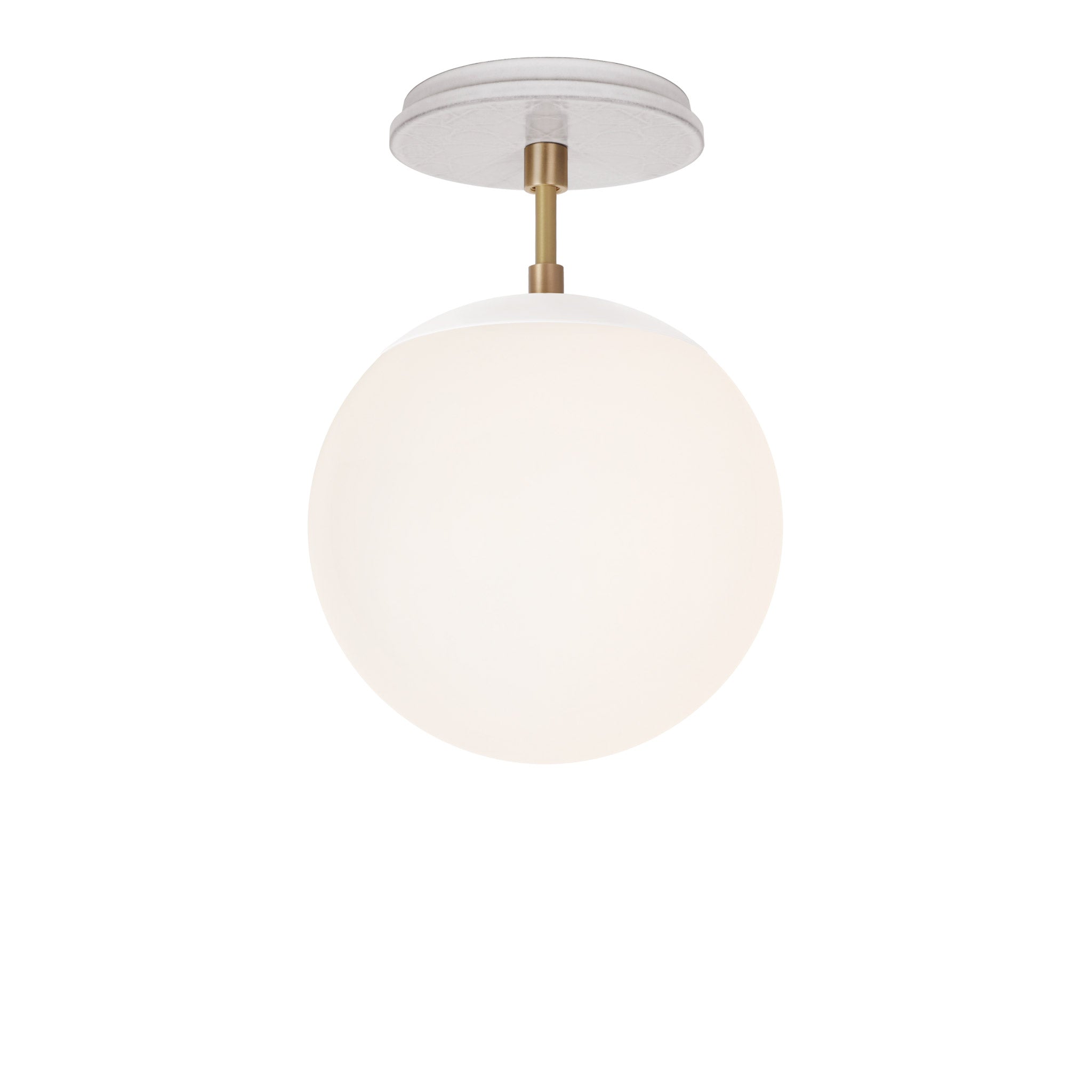 Alto Surface 8" shown in Brass with White and a Brownstone White Star Ceramic Canopy