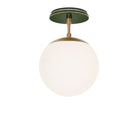 Alto Surface 8" shown in Heirloom Brass with a Forest Green Star Ceramic Canopy