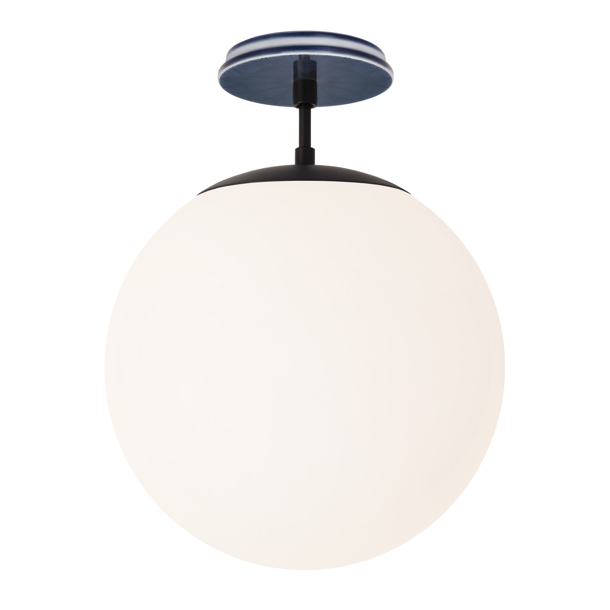 Alto Surface 12” shown in Matte Black with an Indigo Blue Star Ceramic Canopy