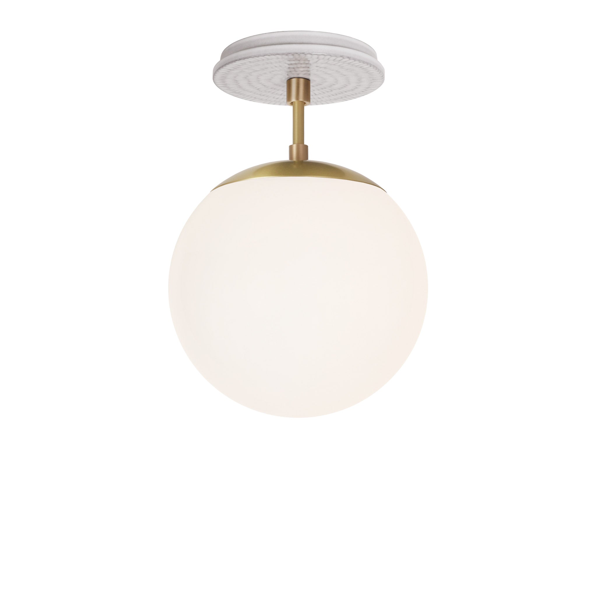 Alto Surface 8" shown in Brass with a Brownstone White Sunflower Ceramic Canopy