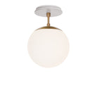 Alto Surface 8" shown in Heirloom Brass with a Brownstone White Sunflower Ceramic Canopy