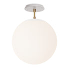 Alto Surface 12” shown in White with Brass and a Brownstone White Sunflower Ceramic Canopy