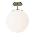 Alto Surface 12” shown in Heirloom Brass with a Forest Green Sunflower Ceramic Canopy