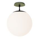 Alto Surface 12” shown in Matte Black with a Forest Green Sunflower Ceramic Canopy