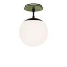 Alto Surface 8" shown in Matte Black with a Forest Green Sunflower Ceramic Canopy