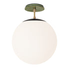 Alto Surface 12” shown in Matte Black with Brass and a Forest Green Sunflower Ceramic Canopy