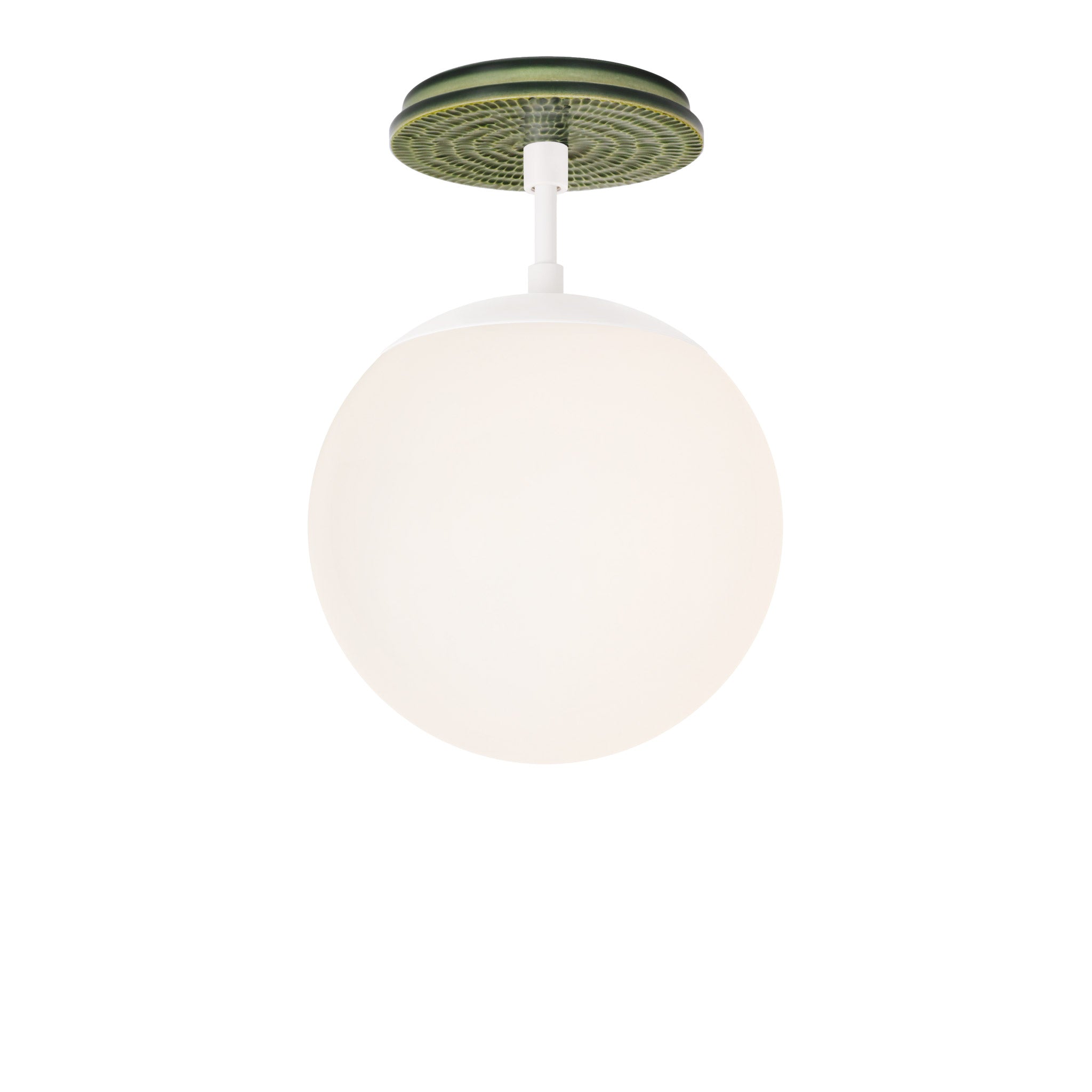Alto Surface 8" shown in White with a Forest Green Sunflower Ceramic Canopy