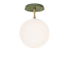 Alto Surface 8" shown in White with Brass and a Forest Green Sunflower Ceramic Canopy
