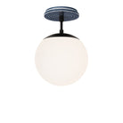 Alto Surface 8" shown in Matte Black with an Indigo Blue Sunflower Ceramic Canopy