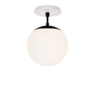 Alto Surface 8" shown in Matte Black with a Brownstone White Swift Ceramic Canopy