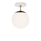 Alto Surface 8" shown in Matte Black with Brass and a Brownstone White Swift Ceramic Canopy