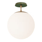 Alto Surface 12” shown in Heirloom Brass with a Forest Green Swift Ceramic Canopy