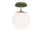 Alto Surface 8" shown in Heirloom Brass with a Forest Green Swift Ceramic Canopy