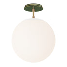 Alto Surface 12” shown in White with Brass and a Forest Green Swift Ceramic Canopy