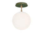 Alto Surface 8" shown in White with Brass and a Forest Green Swift Ceramic Canopy