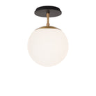 Alto Surface 8" shown in Heirloom Brass with a Black Stained Wood Canopy