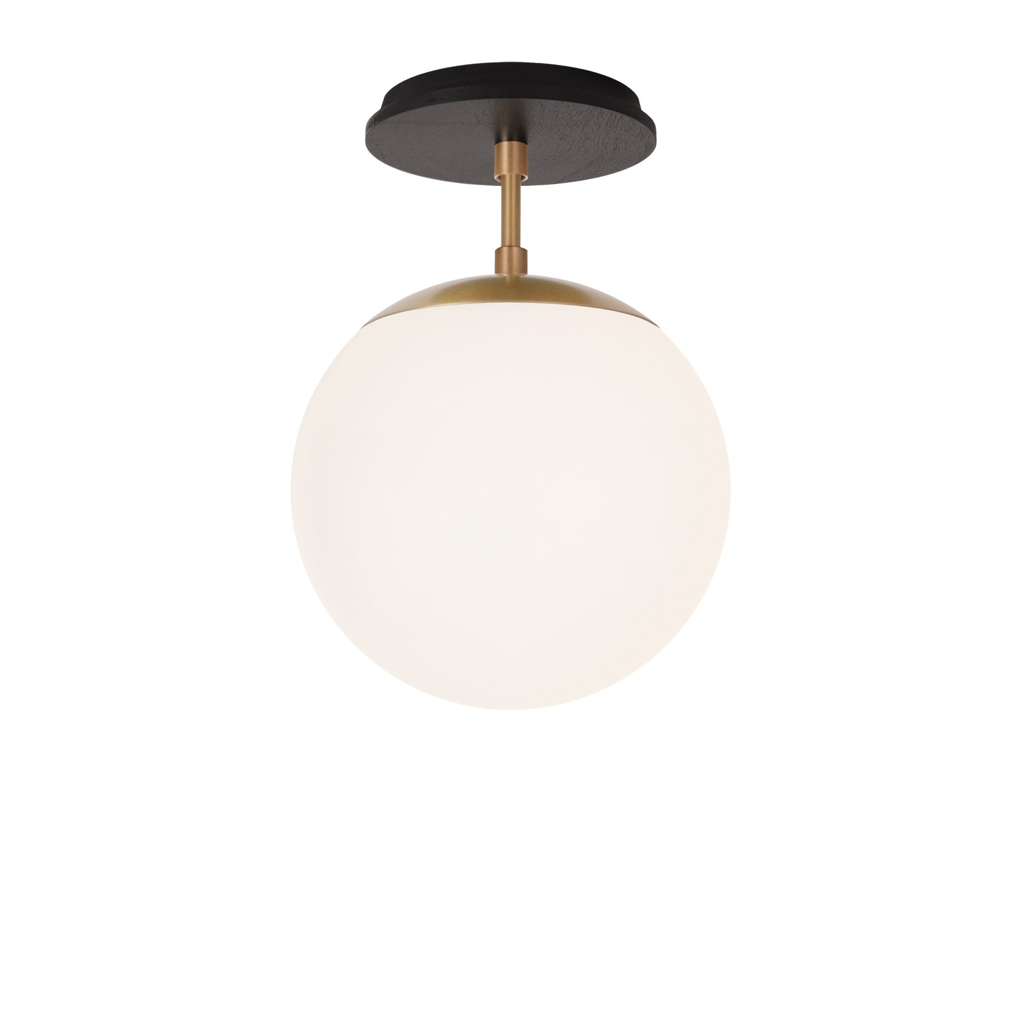 Alto Surface 8" shown in Heirloom Brass with a Black Stained Wood Canopy