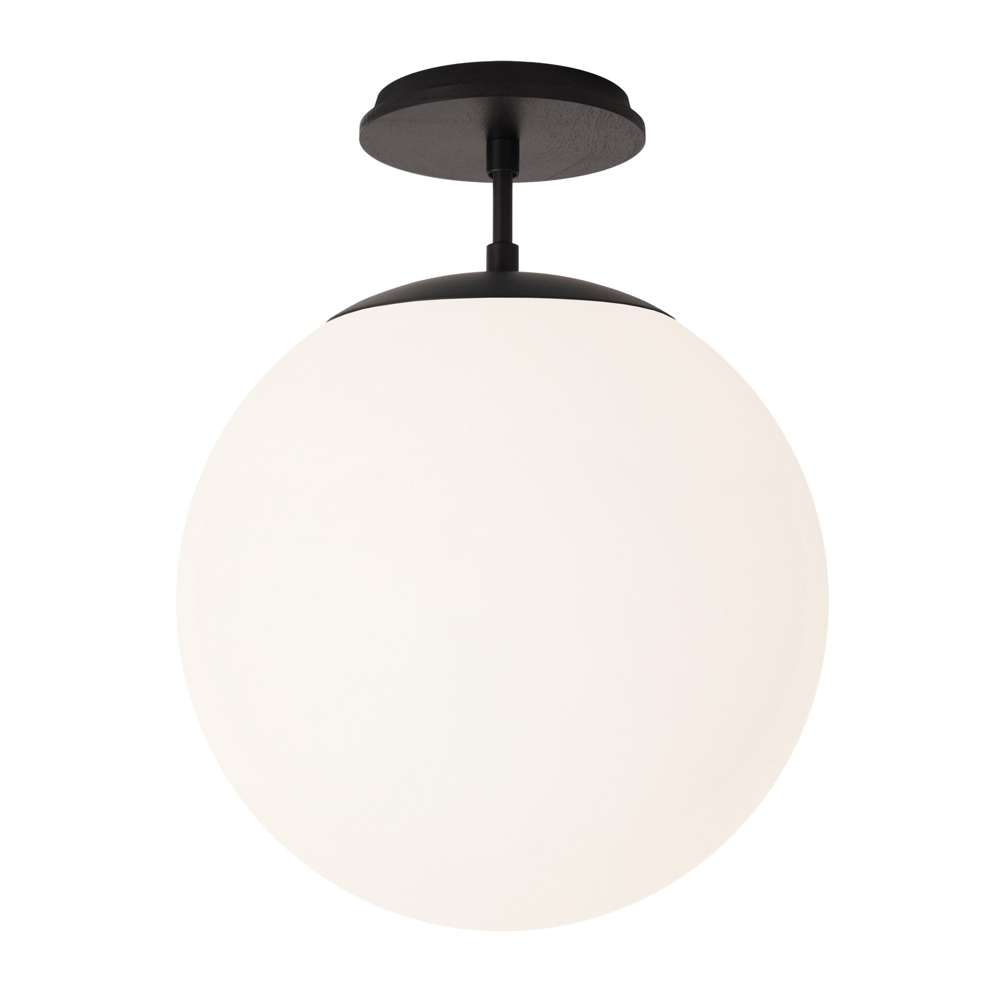 Alto Surface 12” shown in Matte Black with a Black Stained Wood Canopy