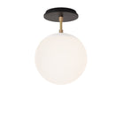 Alto Surface 8" shown in White with Brass and a Black Stained Wood Canopy