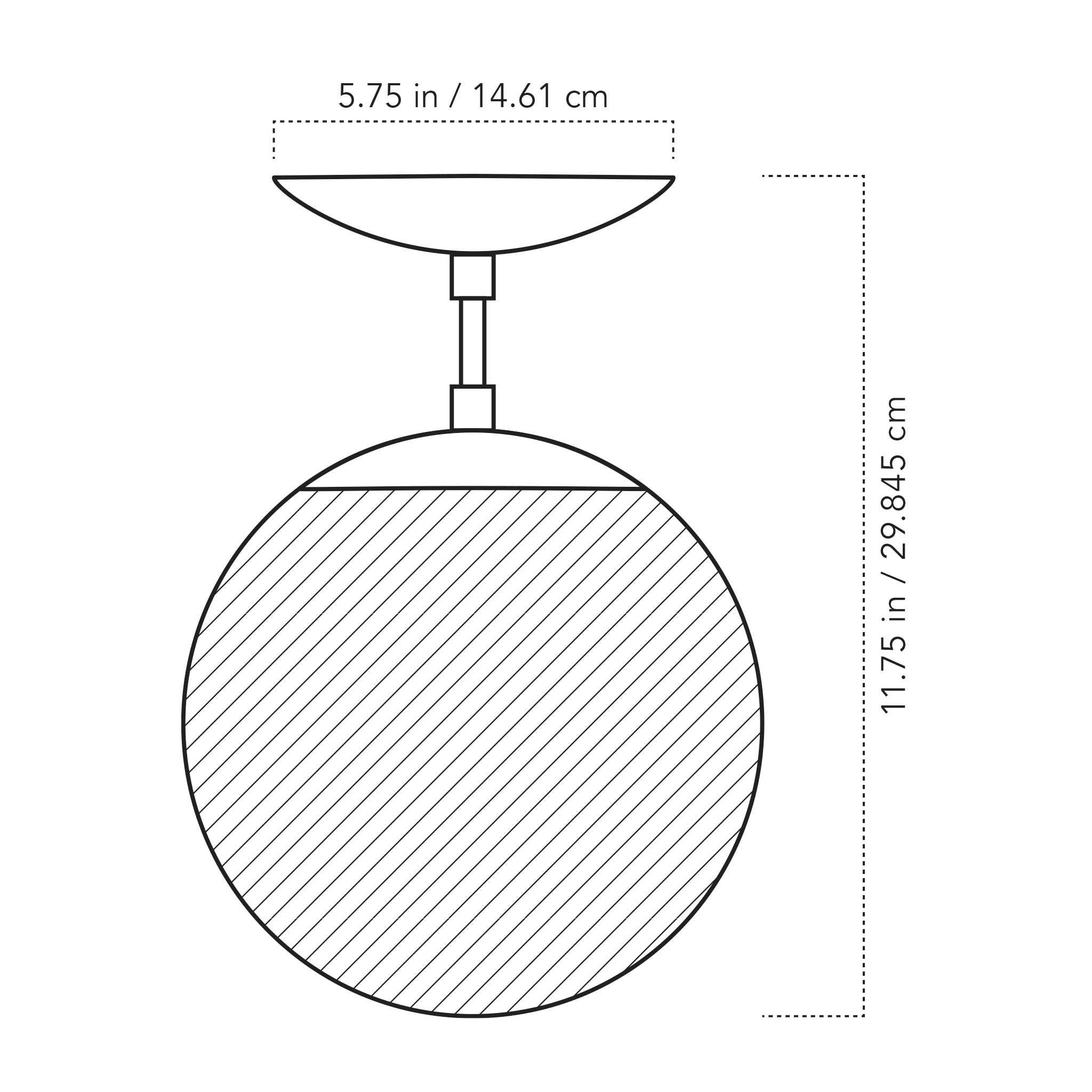 A Technical Drawing Of The Alto Surface With 8" Globe