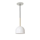 Amélie Cord 6" shown in White with Brass Rod Detail and Black Cloth cord.