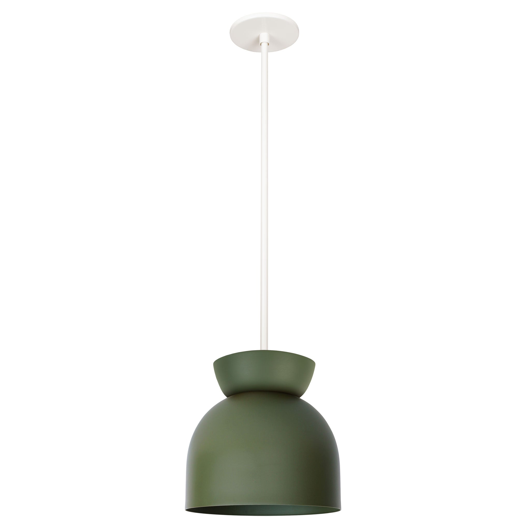 Amélie Luxe 8" Pendant shown in Secret Garden Green with White