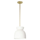 Amélie Luxe 10" Pendant shown in White and Brass