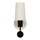 Amherst sconce shown in Black Stained with Natural White and Cream Floral ceramic