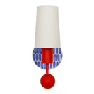 Amherst sconce shown in Persimmon with Blue Dot Stripe ceramic