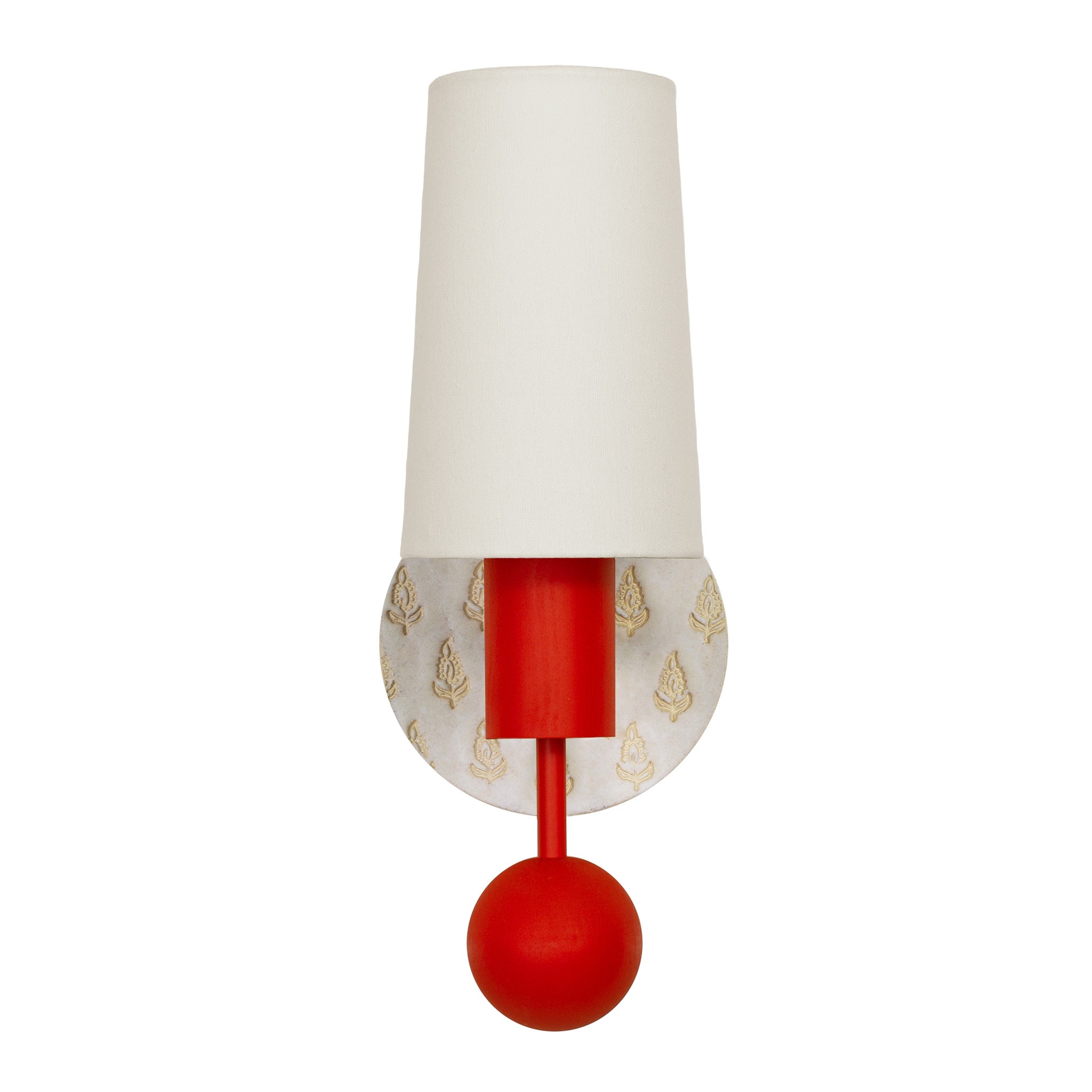 Amherst sconce shown in Persimmon with Natural White and Cream Floral ceramic